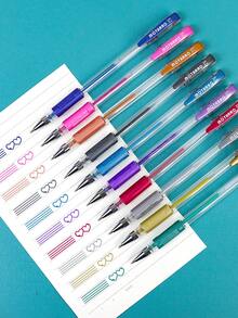 Set de 10 bolígrafos para diario de bala con diseños de pintura de estilo de Oriente Medio en colores aleatorios - Multicolor - Ver 2