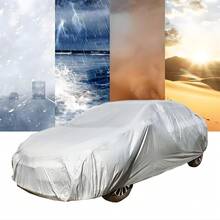Universal Car Cover Waterproof Breathable UV Protection All-Weather Outdoor Auto Cover Scratch-Resistant Durable Car Cover For Sedan Hatchback And Medium Cars - Silver - View 6