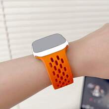 Cool Summer Sports Silicone Strap For Apple Watch 38 40 41 42 44 45 46 49mm Fashion Watch Strap Breathable Hole Design For Apple Watch Series 10 9/8/7/6/5/4/3/2/1/SE Buckle Watch Band