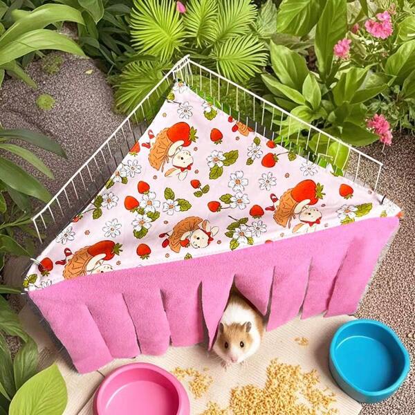 Casa de refugio para mascotas pequeñas, refugio colgante en la esquina para animales pequeños, hamaca/tienda de campaña acogedora para mascotas, hábitat lavable para juego y descanso para hámsteres, hurones, ardillas, azucarados, chinchillas, conejos, erizos (diseño exclusivo)