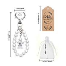 10/30pcs/Set Faux Pearl & Angel Shaped Heart Design Keychain, Greeting Card, Gift Box For Weddings, Baptism, Parties, Festivals, Family, Couples, Wife, Friends