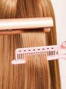 Hairdressing V-Shaped Straight Hair Comb, Straight Curly Hair Comb Splint Comb Spring Grip Straight Hair Comb, Protect Your Hair, Hair Tools, Hair Products Travel Necessities