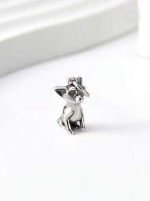 1pc Simple Unique 925 Sterling Silver Little Chihuahua Charm DIY Women Fine Jewelry Gift