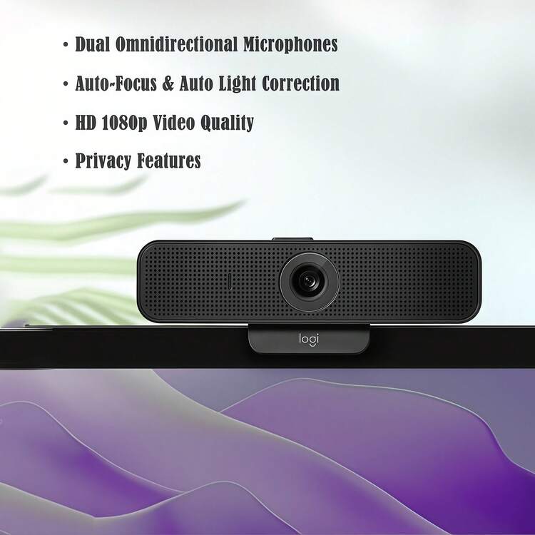 Logitech C925e 高清网络摄像头 | 直播和在线课程 | 1080P 自动对焦 | 内置麦克风 | 适用于 PC/笔记本电脑 - 黑色 - 查看 1