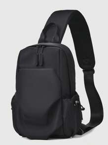 1 Pc Multi-Pocket Nylon Crossbody Bag Shoulder Bag Chest Bag Anti-Theft Lightweight Suitable For Travel Shopping Leisure