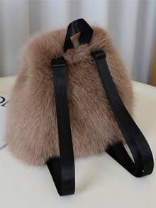 1pc Elegant Plush Fashion Travel Backpack, Large Capacity Cute Backpack, Mini Cute Fluffy Backpack, Fashion Plush Travel Daypack, Lovely School Knapsack For Girls Women, Perfect Birthday Gift, Lightweight Fashionable Crossbody Bag.Portable Personalized Shoulder Bags. ,University Bag - Multicolor - View 10