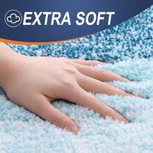 New OLANLY Bathroom Rug Set 2 Piece, Soft Absorbent Microfiber Bath Mats And U-Shaped Contour Toilet Rug, Non-Slip, Machine Wash Dry, Plush Shaggy Bath Mats For Bathroom (30"X20"+24"X20", Peacock Blue) - 孔雀藍 30 英寸 x 20 英寸 + U 形 24 英寸 x 20 英寸 - 查看 3