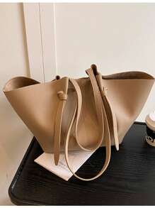 Fashionable Simple Large Capacity Shoulder Bag, High-End Litchi Texture, 2025 New Underarm Small Bag, Versatile Commuter Tote Bag