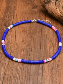 Colier colorat din argilă polimerică, colier cu pandantiv din lut moale, în stil european și american de vară, potrivit pentru activități în aer liber