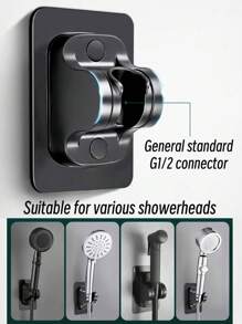 3pcs Set New High-Quality 3-Setting ABS Handheld Shower Head With 1.5M Stainless Steel Hose & ABS Wall Mount Bracket, Black