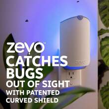 Zevo Flying Insect Trap & Cartridge - Plug In Fly Trap & Indoor Bug Catcher For Gnats, House & Fruit Flies - Mess-Free - Use In Any Room - Uses Blue & UV Light (1 Plug In Device & 1 Cartridge) - 4 Refill Cartridge - View 9