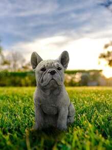 [Statue de bouledogue français en résine réaliste] Statue de bouledogue français en résine charmante - Décoration d'extérieur et d'intérieur réaliste, parfaite pour le jardin, le salon, la bibliothèque - Sculpture animale moderne, cadeau idéal pour les amateurs de chiens, convient pour diverses occasions, décoration pour chiens