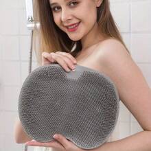 1 pièce Tapis de massage en silicone pour le bain avec ventouse - Grattoir texturé antidérapant pour le dos et les pieds, accessoire de douche exfoliant pour la détente et le nettoyage. Grattoir de dos en silicone, ventouse antidérapante, brosse de massage exfoliante. Outil de douche/bain adaptable. Rentrée des classes