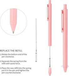 12-Pcs Ballpoint Pens, Comfortable Writing, Pastel Retractable Pretty Journaling, Black Ink Medium Point 1.0 Mm Gift, Cute Office Supplies For Women