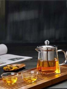 1 Stück hitzebeständiger Glasteekanne, hochtemperaturbeständig, dickwandige Teekanne mit großer Kapazität und Filter, Kung Fu Tee Set