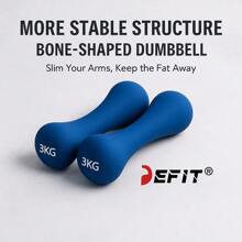 DEFIT زوج من أوزان اليوغا بشكل عظم، طقم أثقال حديد مطلي للتمارين النسائية، اكسسوارات لياقة بدنية منزلية وصالة الألعاب الرياضية