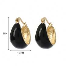 1 对简约时尚法式复古独特个性化女士环形耳环