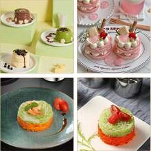 2/1 件寿司模具饭团寿司制作模具不锈钢圆形糕点圈蛋糕成型环带推杆食物展示环金枪鱼鞑靼模具