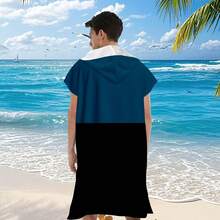 1 PC Surfing Cape Changing Robe, Hooded Beach Towel, Ultra-Fine Fiber Wearable Beach Towel, Surfing, Swimming, Bathing, Outdoor Sports Changing Cloak, Adult Hooded Towel Cloak Robe Back To School - Multicolor - View 3
