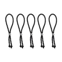 5pcs Set Black Adjustable Hair Tie Hair Scrunchies, African Curly Ponytail Holders, Suitable For Daily Use