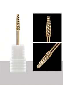 1pc Gold-Plated Tungsten Steel Small Umbrella Nail Grinding Heads For Pre-Treatment, Nail Removal, And Dead Skin Removal.
