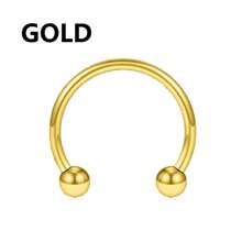 2 Peças Argola de Nariz, Anel Septo, Brinco de Cartilagem de Aço Inoxidável BCR Lábio, Brinco Tragus Circular Falso, Jóia Corporal em Forma de Ferradura