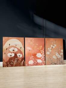 3 Pieces Nature Inspired Poster, Subtle Colors Paintings, Contemporary Decor Art Prints, Minimalist Canvas Print Wall Painting, Floral Print Room Aesthetic, Elegant Wall Arts, Wall Art, Room Aesthetic, Posters, Ideal Gift, Optional Framed ,Wall Art With Frame