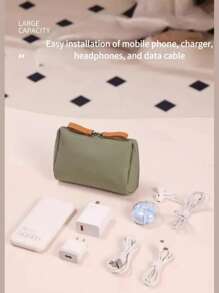 1 pieza Bolsa de maquillaje con cremallera minimalista, práctica y portátil para cosméticos, para viajes, uso al aire libre, artículos esenciales diarios, vacaciones de verano, regreso a la escuela, bolsa para la escuela, bolsa de viaje para mujeres