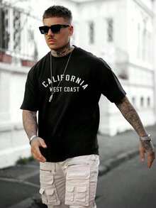 Men's Oversized California West Coast T-Shirt 100% Cotton From S To Plus Size G3 - Vàng em bé - Xem 2