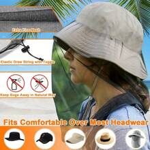1pc/3pcs Outdoor Fishing Night Fishing Hat Anti-Insect And Anti-Mosquito Hat Net, Fishing Anti-Bee Hat Breathable Sunshade Mask, Outdoor Supplies