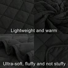 1PC Comforter, Lightweight And Warm Solid Color Quilte - Black - View 3
