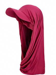 1件装女士宽檐头巾帽，围巾一体式帽子，适合日常佩戴，可作头发、睡眠帽、睡帽等。 - 純色 - 查看 11