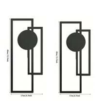2pcs Geometric Metal Wall Art Decor, Black Minimalist Iron Art Wall Hanging, Suitable For TV Background, Living Room, Bedroom, Minimalist Art Line Wall Decor (Similar To Fig 8-9 Due To Craftsmanship, Not Dirt Issue),Home Decor ,Room Decor,Wall Decor Gifts Birthday Graduation