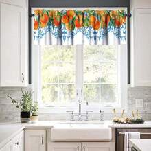 Cenefa de cortina con estampado de limón y flores, cenefas de ventana con estilo vintage de frutas de limón de verano para la decoración de la cocina, sala de estar, comedor y cafetería en estilo granja de 60x18 pulgadas - Limón-4 - Ver 3
