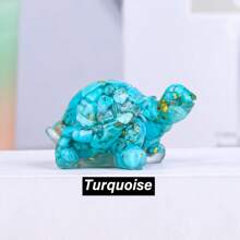 1 pièce Statue de tortue en cristal naturel, pierre de Reiki, figurine de tortue, amulette, sculpture Feng Shui pour la décoration de la maison et du bureau