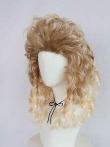 20 Inch Blonde Disco Fluffy Synthetic Wavy Cosplay Wig With Dark Roots For Women 80s Hippie Rocking 70s 90s Theme Party, Retro Elegant Princess Wig Shaggy Layered Big Bouffant Curly Vintage Costume Wig For Holiday Birthday Gift For Christmas Decor - Gold - View 7