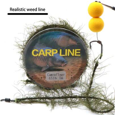 5m Carp Fishing Line Imitation Thread Fishing Seagrass Hooklink Wires For Carp Rig Invisible Fishing Accessories Tackle