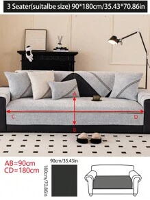 1pc All Season Sofa Cover Cushion, Modern Simple Anti-Slip Sofa Seat Pad, Dust-Proof Washable Sofa Blanket, Light Gray Soft Fading Resistant Bedroom Decor Pet Friendly Slipcover, Fit For Corner Sofa, Bedroom, Office, Living Room Combination Furniture, L-Shaped Sofa And 1/2/3/4 Seater