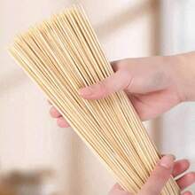 [Quantity Options] Pcs/Pack (+/- 2 Pcs) Bamboo Skewers, 15cm/20cm/25cm/30cm Lengths, Ideal For Grilling Meats, Vegetables, Outdoor Camping, Backyard BBQ Parties And Catering Events - Apricot - View 26