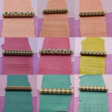 لف خشبي بطول 10 سم للطين البوليمري DIY، للنقش والنسج على الخزف والسيراميك بنقوش أشكال الأزهار والأوراق والشمس والقلب والموج والقشرة الخشبية والنجمة