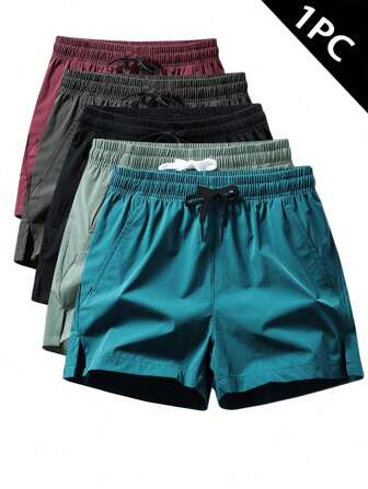 One-Piece Shorts Men's Fitness Loose Quick-Drying Running Training Thin Summer American Style Large Size Beach Three-Five Points Basketball