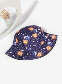 1pc Tropical Fish Printed Reversible Bucket Hat, Unisex Outdoor Beach Vacation Sun Hat Men's Sun Hat Summer Hat, Suitable For Summer Outdoor Activities Such As Hiking And Fishing