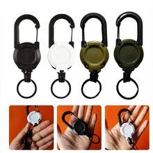1 Backpack Tactical U-Shaped Easy To Pull Keychain With Expandable And Simple Black Outdoor Portable Steel Wire Four-Color Spring Buckle - Multicolor - View 5