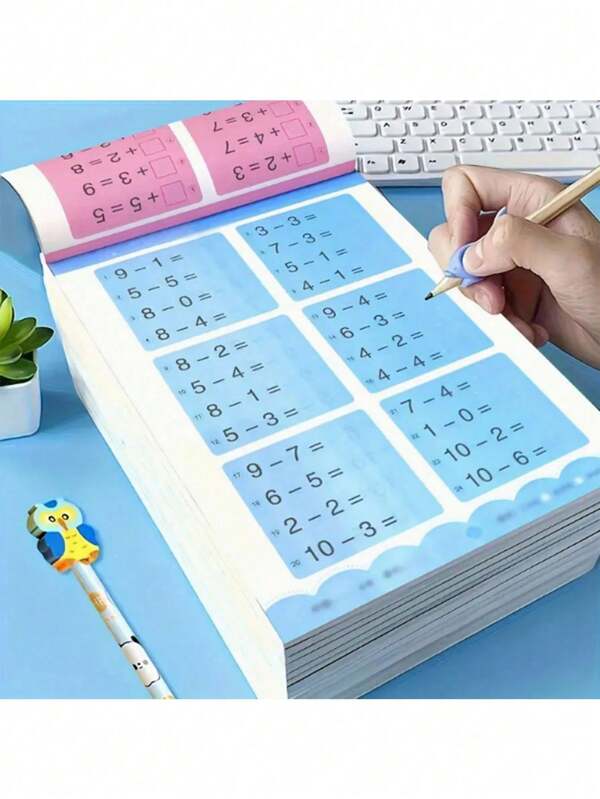1pc 80-Page Handwritten Math Addition And Subtraction Learning Notebook For Kids, Includes Chinese Characters, Christmas, Christmas Gifts, New Year Gifts (Some Parts May Be Randomly Sent) For School, Students, Stationery, 10/20/50/100 Addition And Subtraction Learning, No Pen Included (Random Style & Color), Birthday Gift, 2025 New Year, Back To School Supplies, Back To School Season Gift