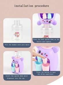 Distributeur d'eau miniature jouet pour enfants avec bec simple/double, peut contenir du jus et des boissons, appareil ménager de jeu de rôle réaliste de type dessin animé, machine à boisson avec simulation de pression de l'eau pour garçons et filles