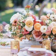 6pcs/Set Glass Wish Candle Holders, Large Capacity For Dining Table Centerpieces, Tea Light Candle Holders For Weddings, Parties, Home Decor - Multicolor - View 15