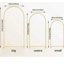 1 件金色金属拱形框架，婚礼/生日/派对/摄影背景装饰，适合生日、洗礼、婚礼、母亲节、毕业典礼、周年纪念等室内/室外活动 - 金色 - 查看 3
