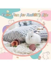 8-Piece Stacking Cups Toy For Rabbits And Hamsters, Mixed Color Plastic Nesting Cups, Cognitive And Sensory Stacking Cups Set, Rabbit Snack Cup, Hamster Toy, Intelligence Toy, Rabbit Snack Cup, Playing Intelligence Toy