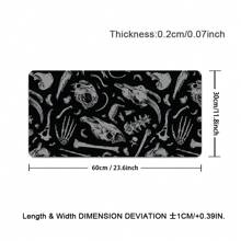 1pc Cool Skeleton Pattern Mouse Pad Abstract Art Desian Black Desk Mat Office Desk Large Gaming Mouse Pad - Extended, Thick, Non-Slip Rubber Desk Mat With Precision Stitched Edges - Washable & Durable