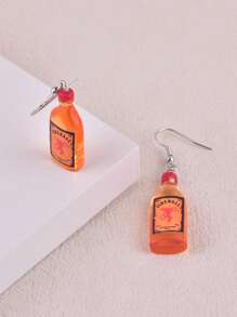 1 par de brincos clássicos estilo garrafa de vinho 3D para mulheres, decoração de joias para festa